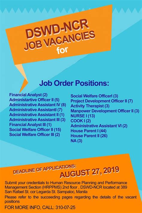 dswd davao hiring|DSWD Hiring: Area Coordinators + Supervisors.